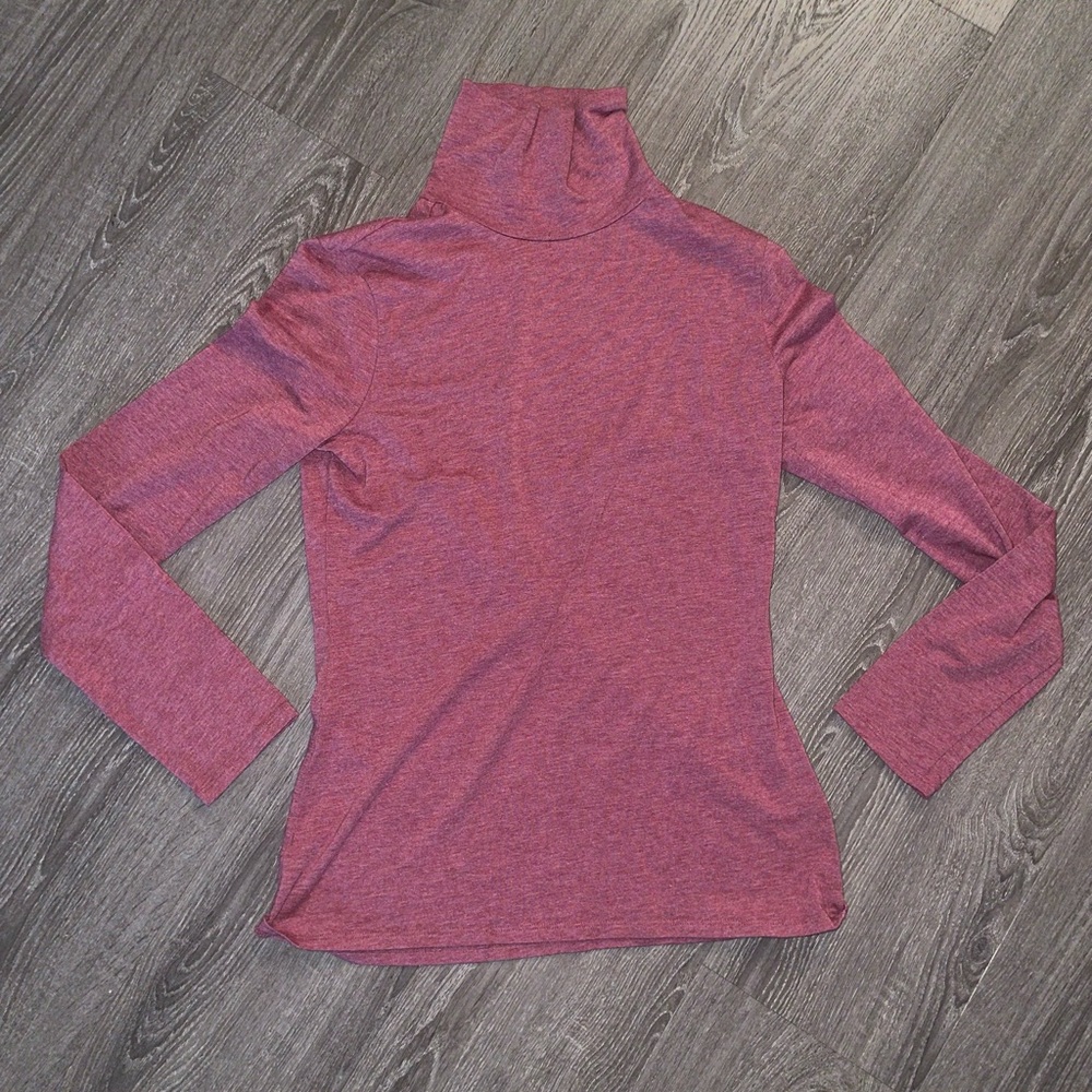 Women's Purple Long Sleeve Turtleneck Top